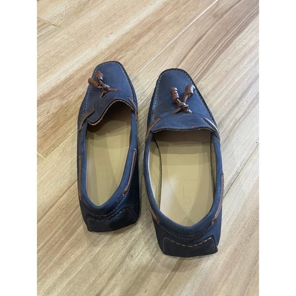 J.Crew Men Size 8 Driving Leather Moccasins Flats Tassel Blue Made in Italy main image 5
